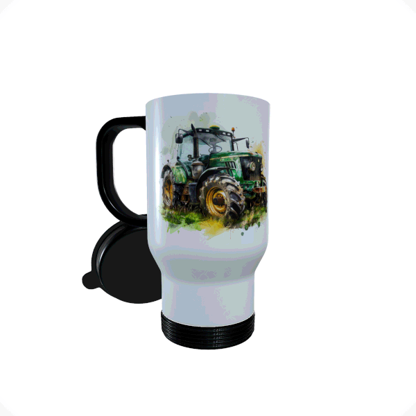 Green Tractor Thermal Travel Mug
